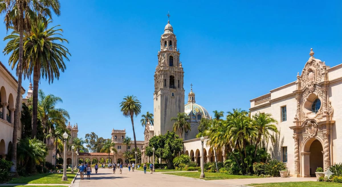 Balboa Park museums and Spanish Colonial gardens, San Diego