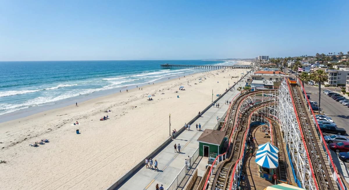 Mission Beach and Pacific Beach in San Diego - boardwalk and surf culture