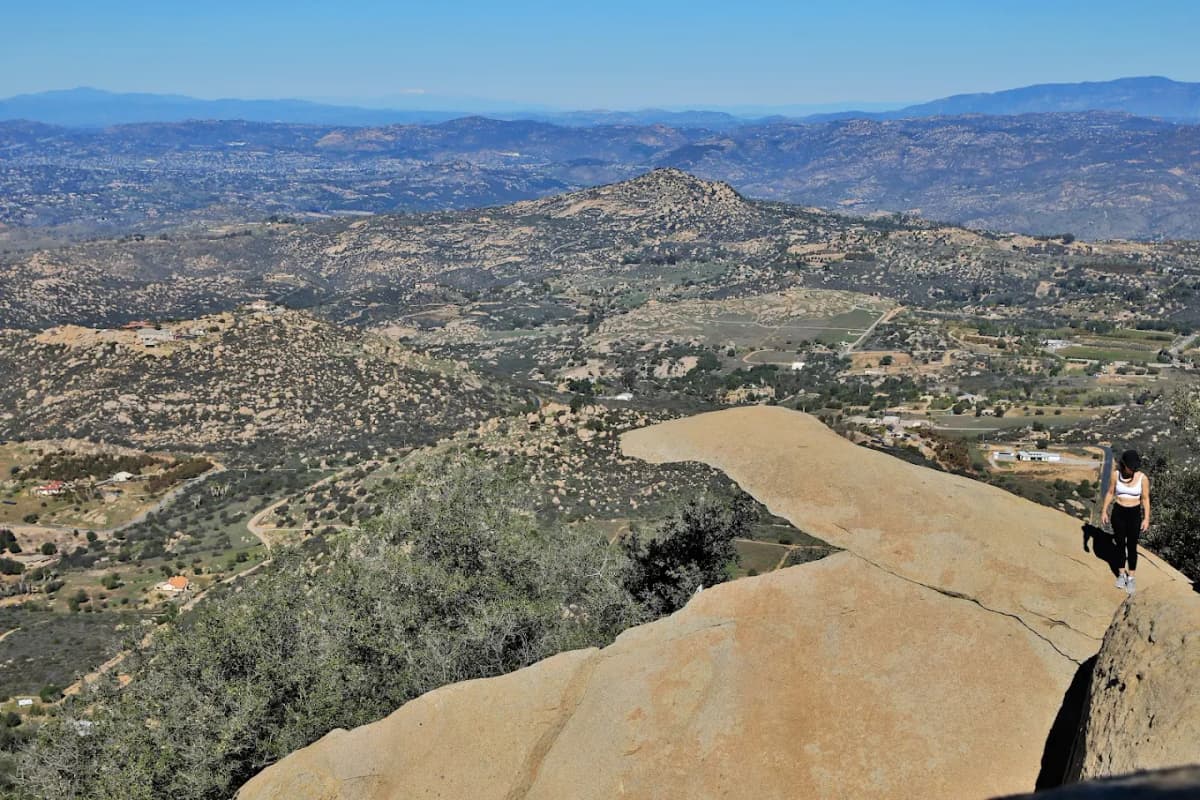 Potato Chip Rock hike near San Diego - narrow summit rock formation