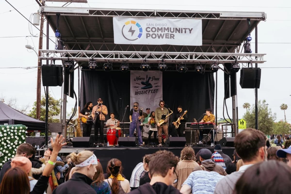 North Park Music Fest vendors and crowd along University Avenue San Diego