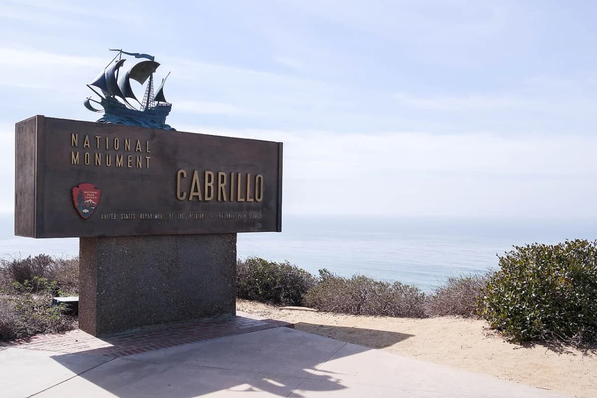 Cabrillo National Monument panoramic view of San Diego Bay from Point Loma