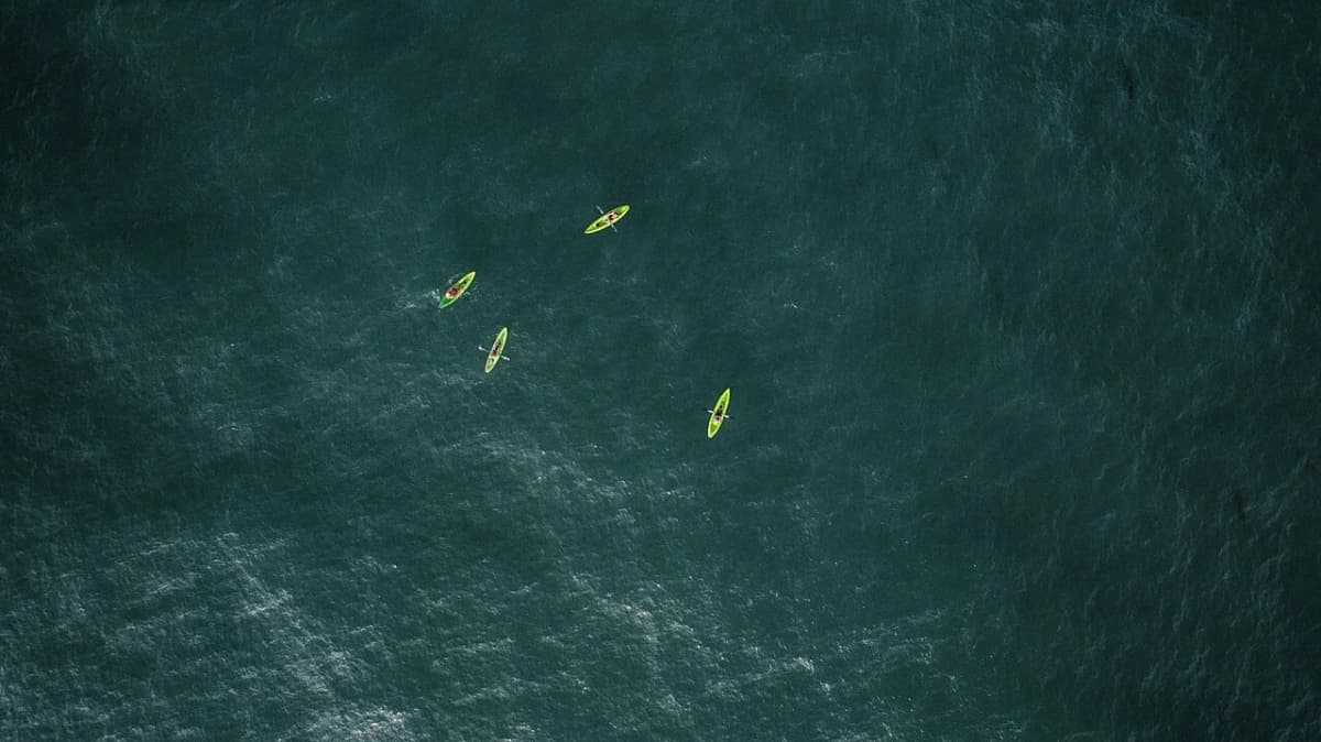 La Jolla kayak tour paddling through sea caves along the sandstone cliffs