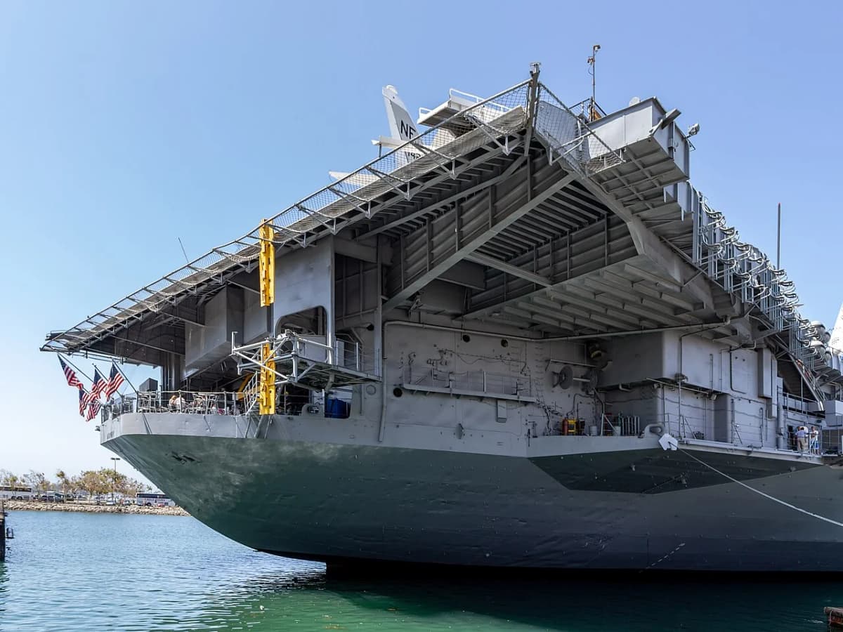 USS Midway Museum — CV-41 aircraft carrier flight deck with restored aircraft