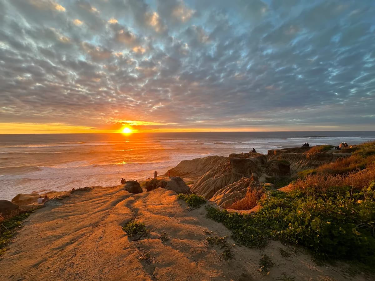 Sunset Cliffs Natural Park sandstone coastline, San Diego