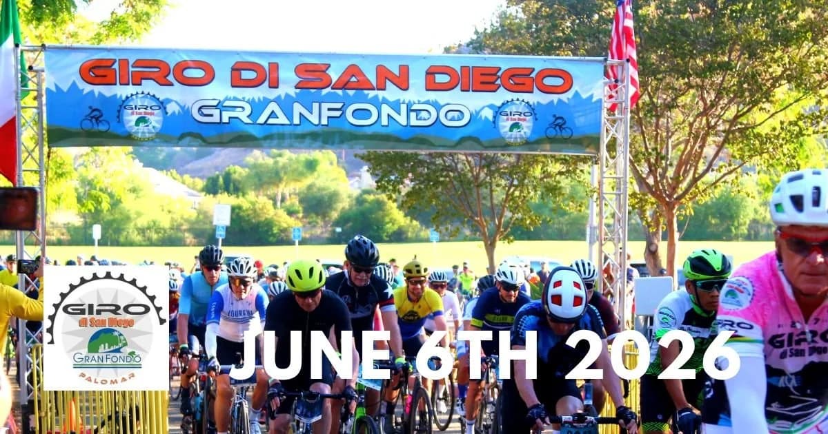 Giro di San Diego GranFondo 2026 — cyclists on Mt. Palomar, Escondido June 6