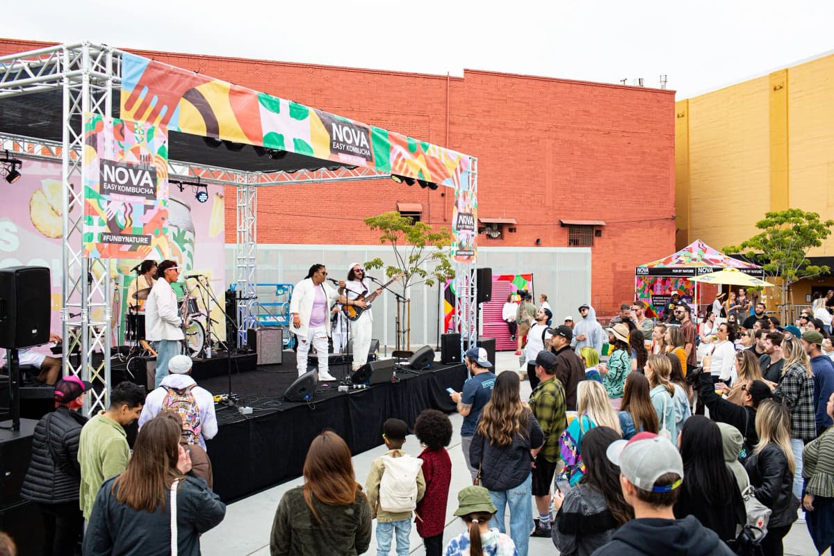 North Park Music Fest — live band performing at Queen Bee's community arts space